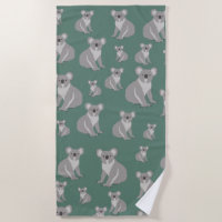 Cute Koala Eucalyptus Green Pattern