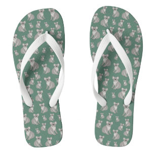 Cute Koala Eucalyptus Green Pattern Thongs