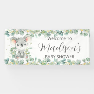 Cute Koala Eucalyptus Greenery Welcome Backdrop  Banner