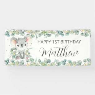 Cute Koala Eucalyptus Greenery Welcome Backdrop  Banner