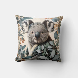 Cute Koala Eucalyptus Leaves Cushion