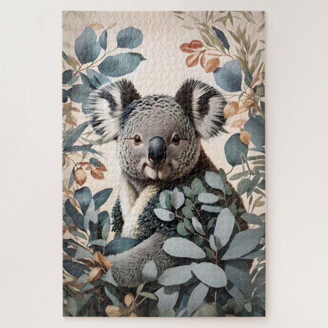 Cute Koala Eucalyptus Leaves Jigsaw Puzzle (Vertical)