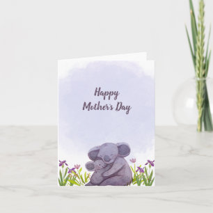 Cute koala family mother's day card