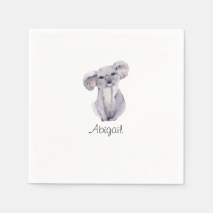Cute Koala Foliage Cocktail Napkin