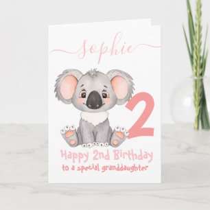cute Koala girl birthday card