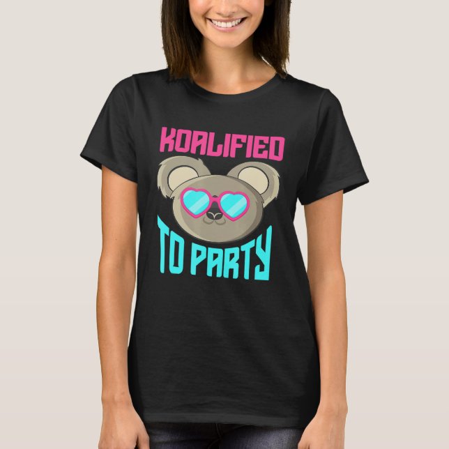 Cute Koala Graphic Retro Party Animal Australia T-Shirt (Front)