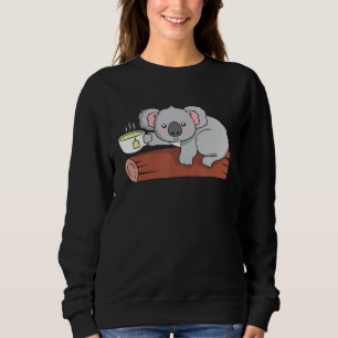 Cute Koala Green Tea Lover Funny Koala Bear Lover Sweatshirt
