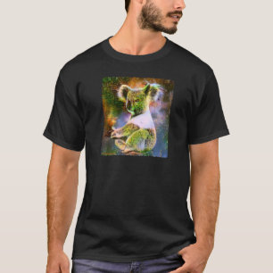 Cute Koala Green Trees Forest Nature Pattern  Koal T-Shirt