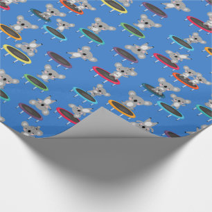 Cute Koala Gymnastics Trampoline Kids Wrapping Paper