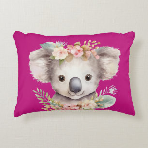 Cute Koala Hot Pink Decorative Cushion