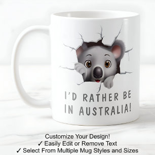 Cute Koala In A Mug! Novelty For Koala Lover Black Coffee Mug