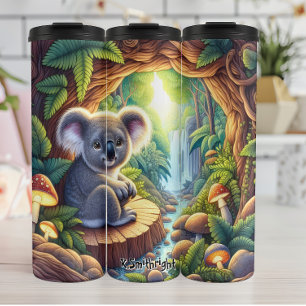 Cute Koala in Magical Forest Thermal Tumbler