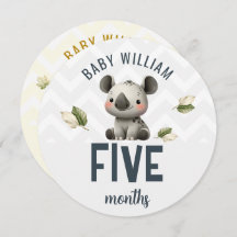 Cute Koala Leopard 5-6 Months Baby Milestone Sign
