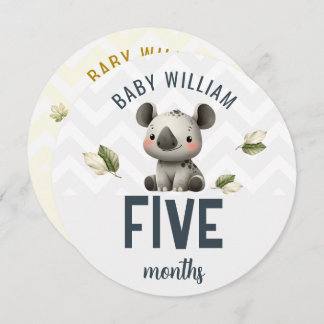 Cute Koala Leopard 5-6 Months Baby Milestone Sign