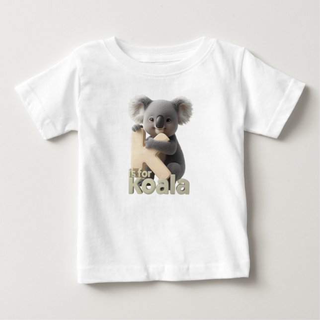 Cute Koala Letter K Kids T-Shirt | Animal Alphabet (Front)