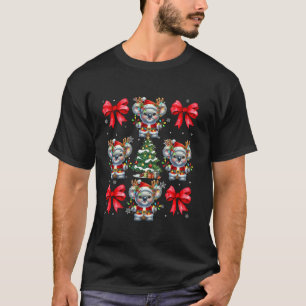 Cute Koala Lover Animals Coquette Red Bows Christm T-Shirt