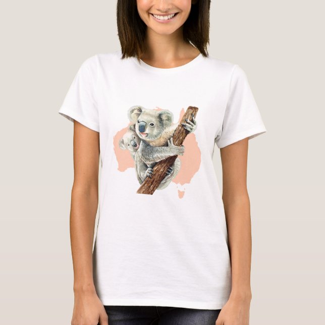 Cute Koala Mom and Baby T-Shirt (Front)
