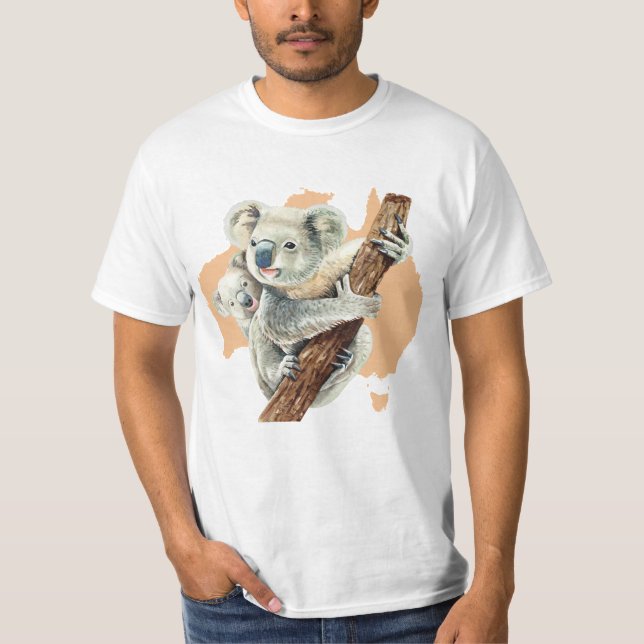 Cute Koala Mom and Baby T-Shirt (Front)