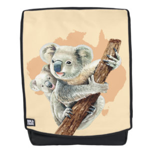 Cute Koala Mum and Baby Backpack