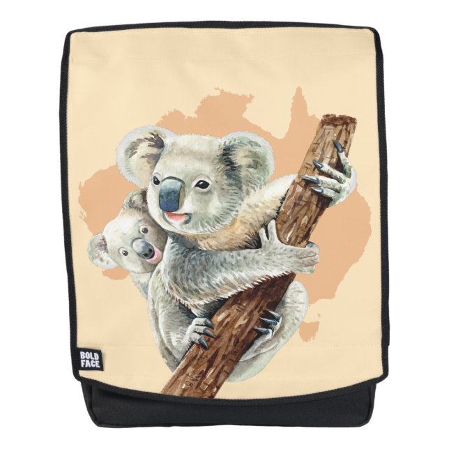 Cute Koala Mum and Baby Backpack (Front)