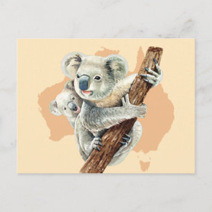 Cute Koala Mum and Baby Postcard