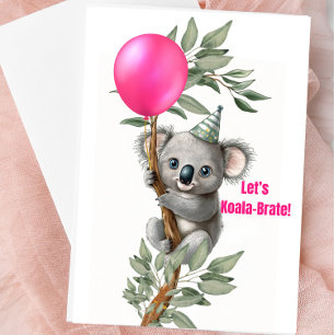 Cute Koala Party Blank Card – “Let’s Koalabrate”