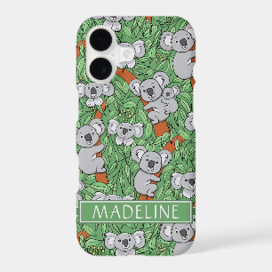Cute Koala Pattern Personalise Green