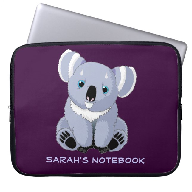 Cute Koala Personalised Laptop Sleeve (Front)