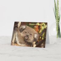 Cute Koala photo birthday card