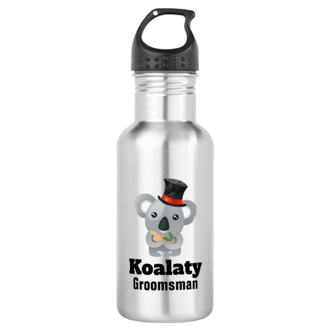 Cute Koala Pun Koalaty Groomsman 532 Ml Water Bottle (Front)