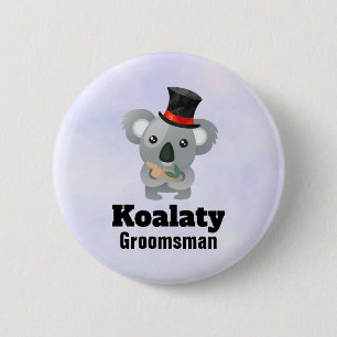 Cute Koala Pun Koalaty Groomsman 6 Cm Round Badge