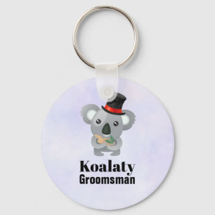 Cute Koala Pun Koalaty Groomsman Key Ring