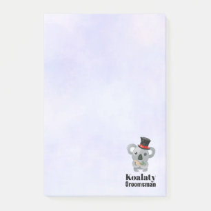 Cute Koala Pun Koalaty Groomsman Post-it Notes