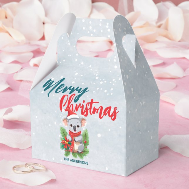 Cute Koala Santa Xmas Sweet Merry Christmas Favour Box (Wedding)