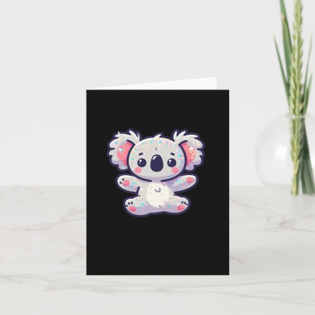 Cute Koala Sticker  Card (Front)
