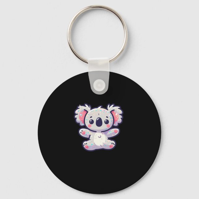 Cute Koala Sticker  Key Ring (Front)
