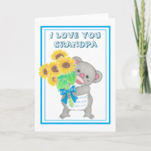 Cute Koala Sunflower  Grandpa Father's Day Card