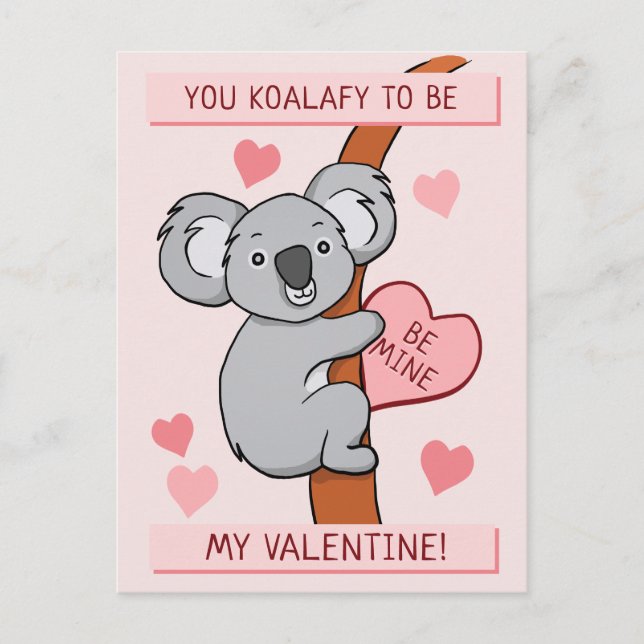 Cute Koala-ty Valentine Postcard (Front)