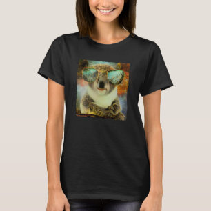 Cute Koala Wear Sunglasses Ancient Rome Pattern T-Shirt