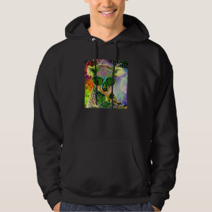 Cute Koala Wear Sunglasses Wild Flowers Pattern K Hoodie