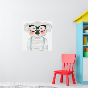 Cute Koala Wearing Glasses Poster