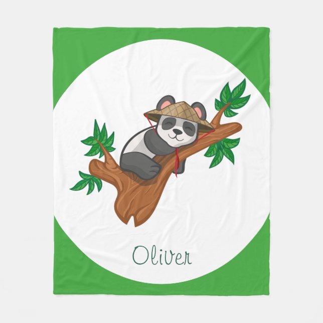 Cute Koala Wild Animal Jungle Kids Custom Name Fleece Blanket (Front)