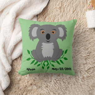 Cute koala with eucalyptus kids  cushion