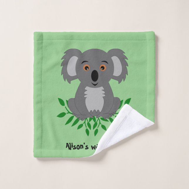 Cute koala with eucalyptus kids  wash cloth (Wash Cloth)