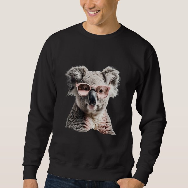 Cute koala with pink sunglasses Australia happines Sweatshirt (Front)