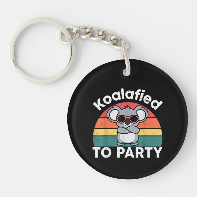 Cute Koalafied Party Funny Koala design gift Key Ring (Front)