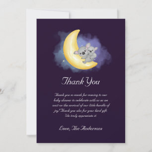 Cute Koalas Baby Shower Thank You Card