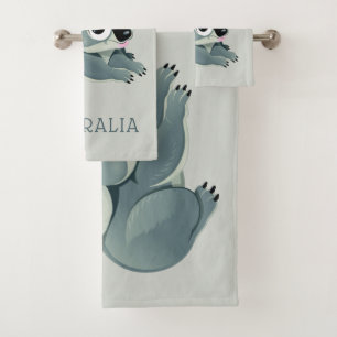 Cute Koalas custom name & text towel set