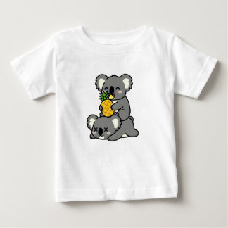 Cute Koalas Eating Pineapple Cartoon Design Baby T-Shirt