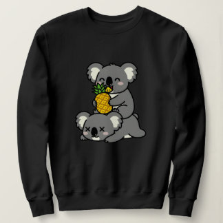 Cute Koalas Eating Pineapple Cartoon Design Sweatshirt